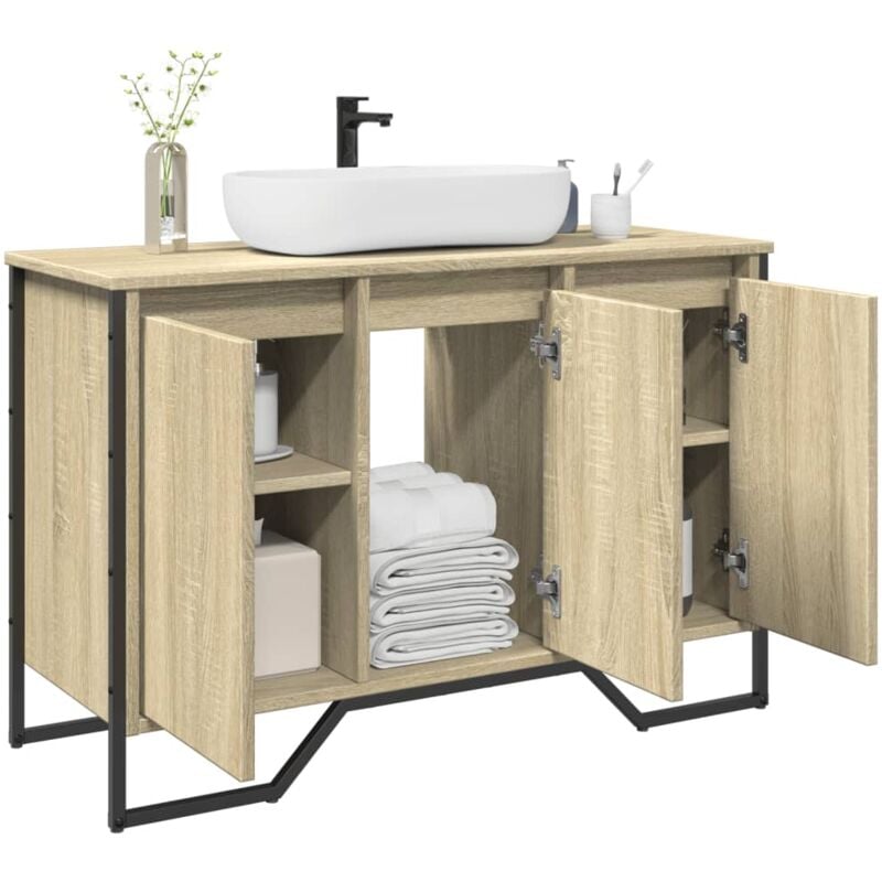 Vidaxl - Armoire lavabo de salle de bain chêne sonoma 91x35x60 cm