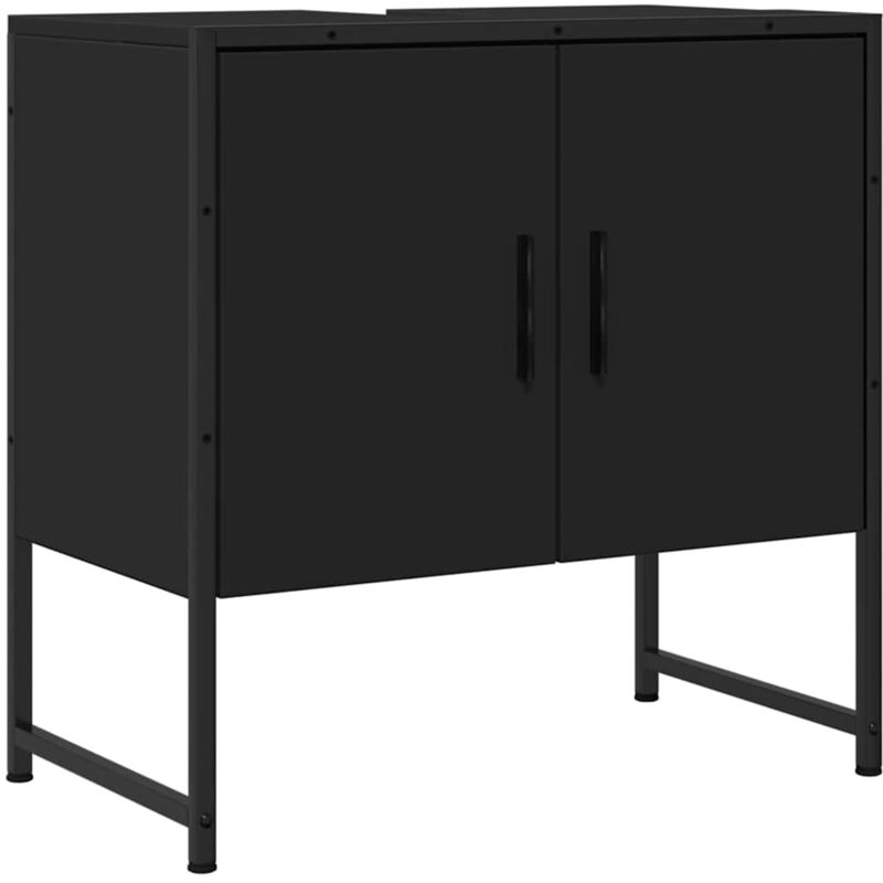 Vidaxl - Armoire lavabo de salle de bain noir 60x33x60 cm