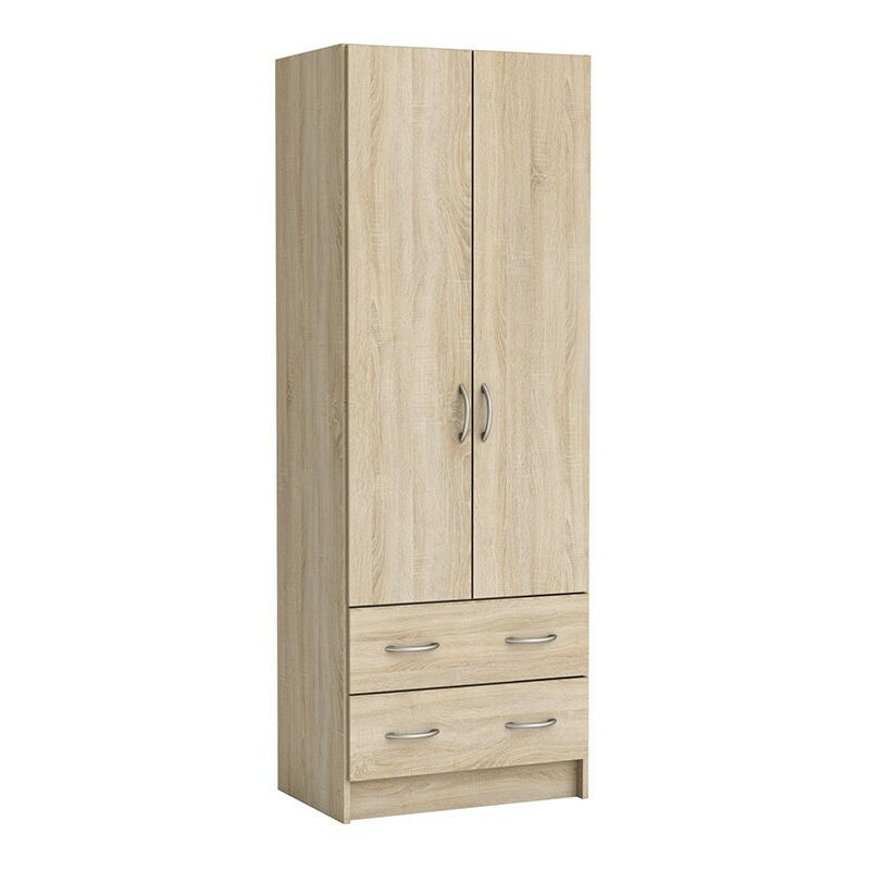 Demeyere - Armoire lingère 2 portes 2 tiroirs Laud - Chêne - Chêne brossé