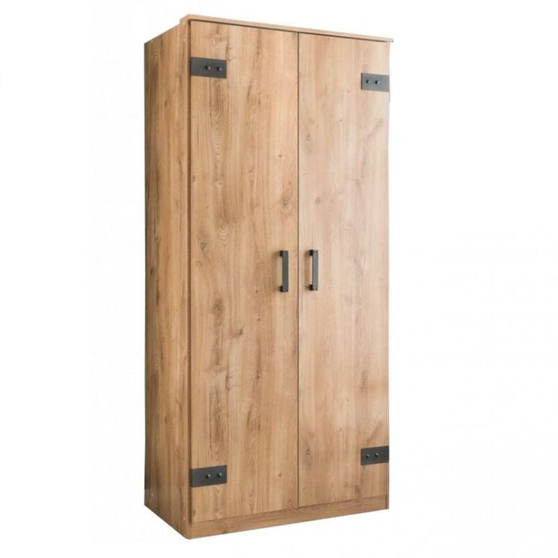 Inside75 - Armoire lisburn style industriel 90 cm 2 portes chêne poutre