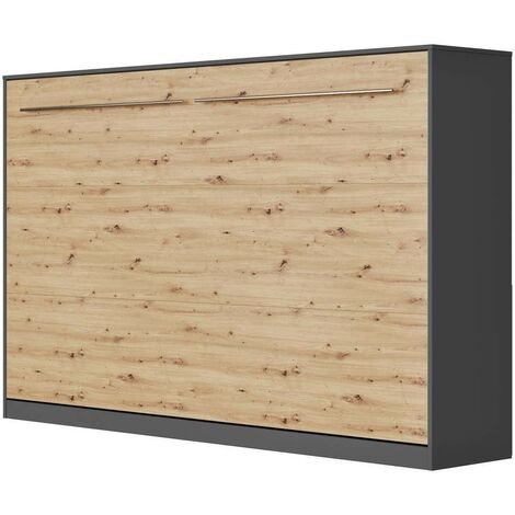 Lit escamotable en bois + espaces de rangement – 140 x 200 cm - Noé -  LeaderBed