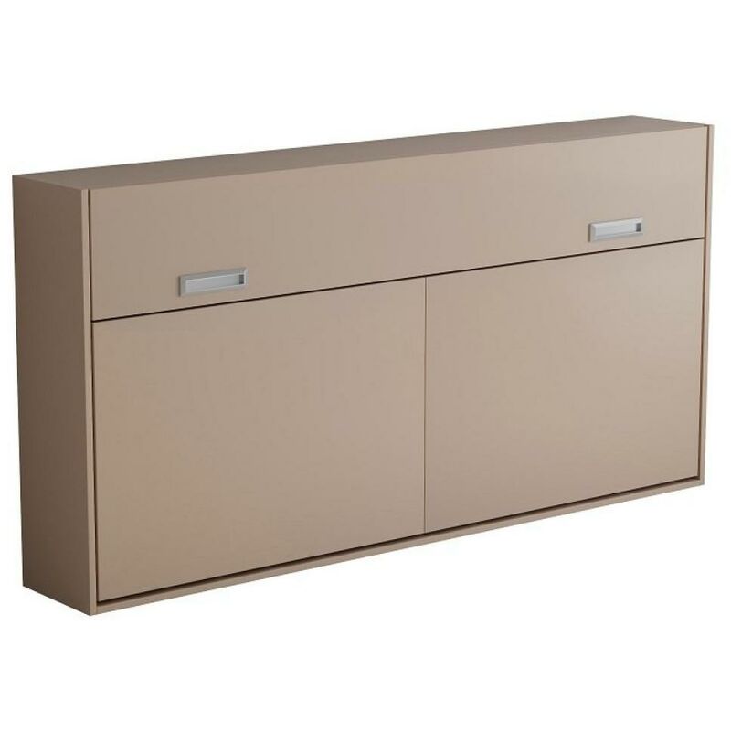 Armoire lit escamotable VERTIGO taupe mat couchage 90*200 cm - taupe