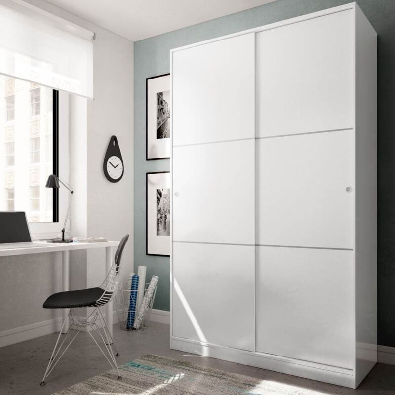 MAX Armoire 2 portes 200x120cm blanc brillant