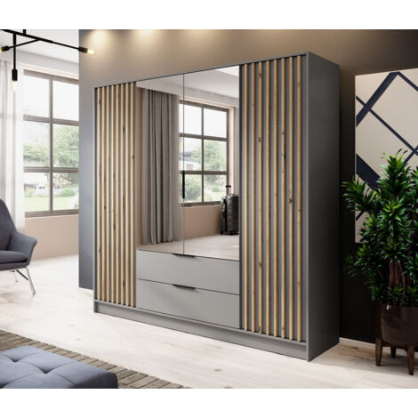 Armoire MELODIE 206 cm gris