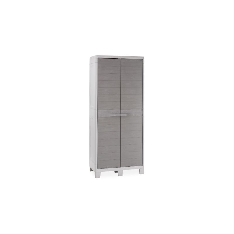 Toomax armoire a' balai Woody en re'sine effet bois avec trois e'tage'res re'glables cm65x38x178