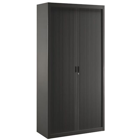 Armoire métal à rideaux démontable Classique H 200 x L 100 cm unicolore - Noir - Maxiburo