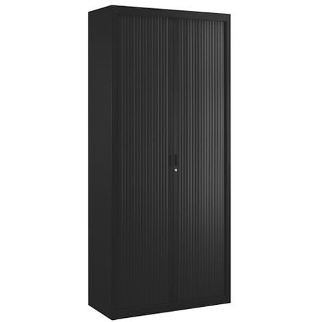 Armoire métal à rideaux démontable Classique H 220 x L 100 cm - Noir - Maxiburo