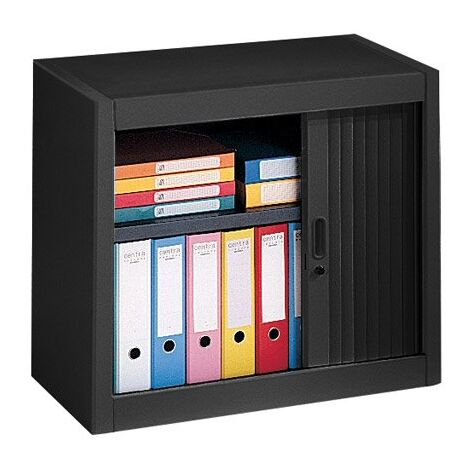 Armoire métal à rideaux démontable Classique H 70 x L 80 cm unicolore - Noir - Maxiburo