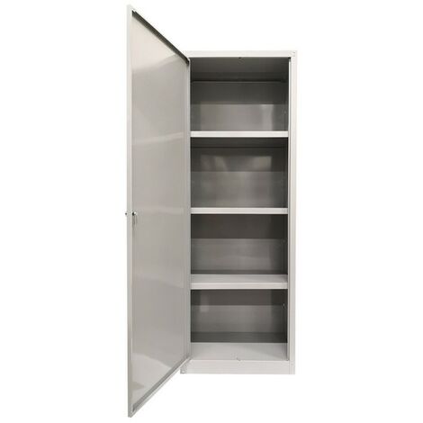 Armoire métallique 3 étagères 1 porte – Dimensions 60x40x167 cm – Métal gris pour rangement atelier – Idéale pour garages et bureaux – Grima - 60Lx40Px167H