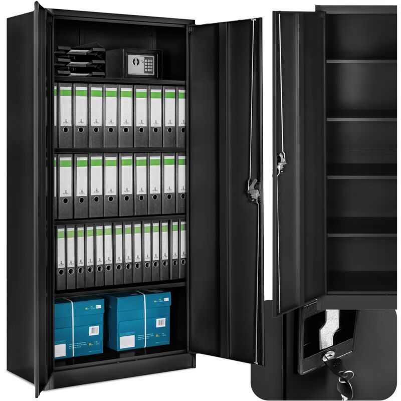 Tectake – Armoire de classement métallique 180x80x40cm – 5 étagères en acier laqué époxy – Capacité 40kg par étagère – Montage facile