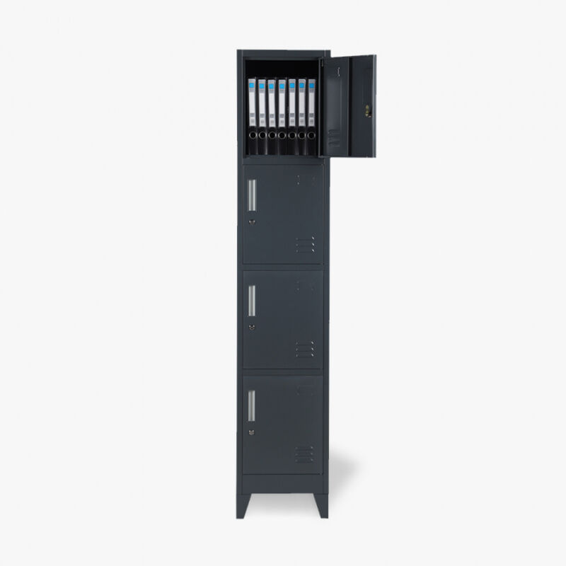 Armoire métallique 4 étagères 38x45 H190 avec serrure – Structure en tôle d'acier – Capacité 10 kg par étagère – Pour rangement sécurisé – Office24
