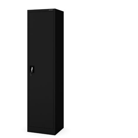 Armoire métallique à dossiers pour bureau ALEX, 450 x 1850 x 400 mm, noire