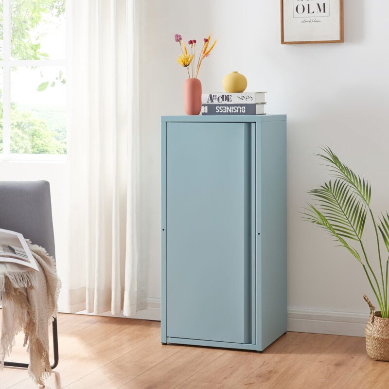 [en.casa] - Armoire métallique Burlöv acier 88 x 40 x 35 cm bleu gris