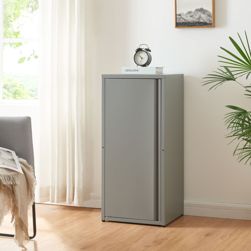 [en.casa] - Armoire métallique Burlöv acier 88 x 40 x 35 cm gris