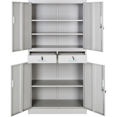 Armoire métallique de classement avec 2 tiroirs - meuble rangement, armoire de bureau, etagere de rangement