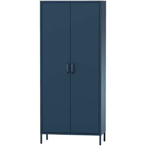 Armoire métallique FLAVIO, 800 x 1850 x 450 mm, Modern: bleu marine