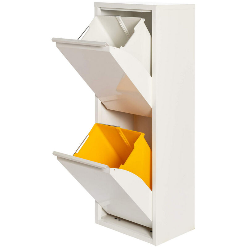 Poubelle recyclage Jobgar 2 tiroirs - Blanc mat