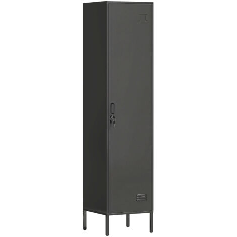 Armoire métallique verrouillable avec cintre, casier acier pour maison ou bureau, noir