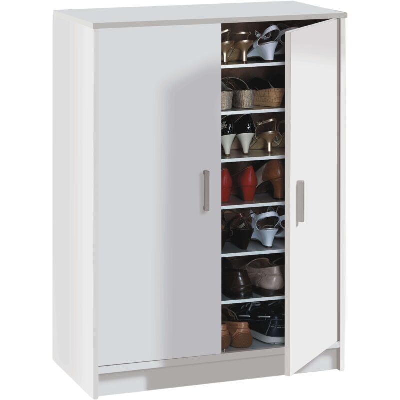 Habitdesign - Armoire à chaussures Cisa blanc armoire auxiliaire 6 étagères 75x36x101 cm