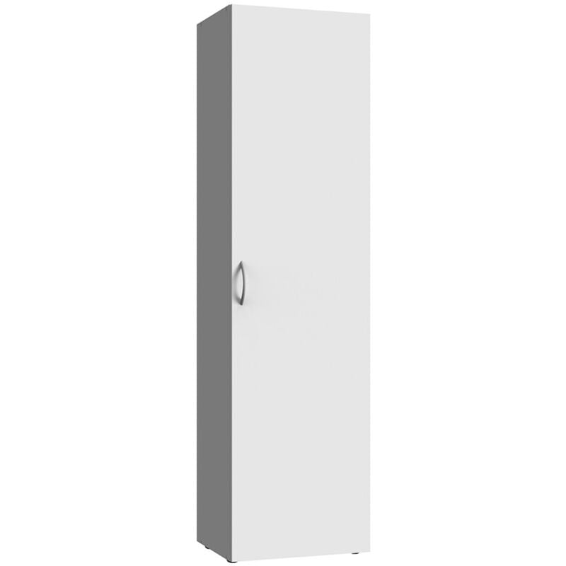 Armoire, meuble de rangement avec 1 porte coloris Blanc - longueur 30 x hauteur 185 x profondeur 40 cm