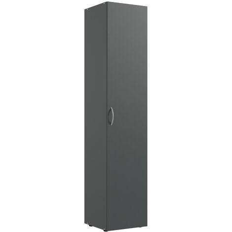 Armoire, meuble de rangement avec 1 porte coloris Graphite - longueur 40 x hauteur 185 x profondeur 40 cm