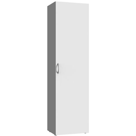 Armoire, meuble de rangement avec 6 tablettes coloris blanc - longueur 45 x hauteur 185 x profondeur 40 cm