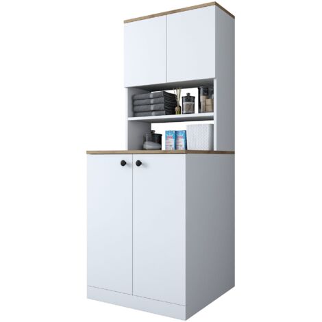 Armoire, meuble de rangement, espace de rangement Cabinet Blanc Noyer