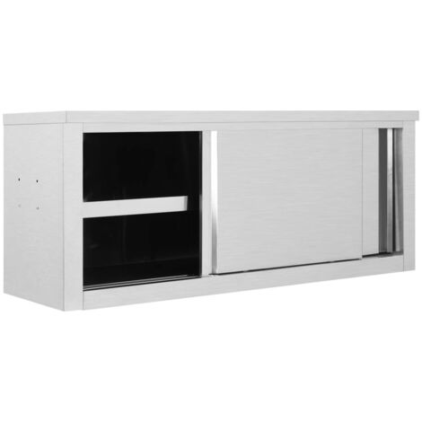 Armoire Meuble de rangement,Armoire de cuisine avec portes coulissantes 120x40x50 cm Inox -32470