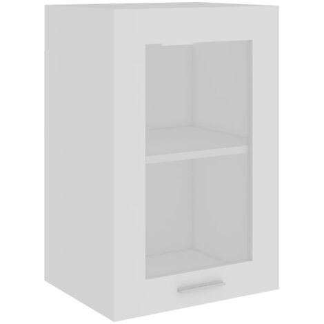 Armoire Meuble de rangement,Armoire en verre suspendue Blanc 40x31x60 cm Aggloméré -20034