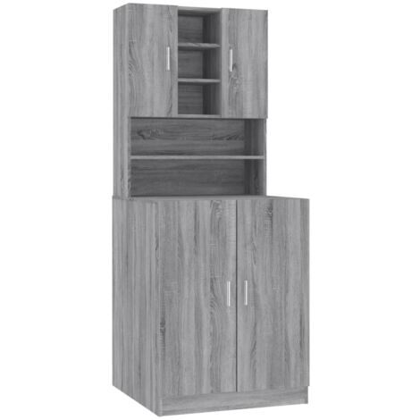 Armoire Meuble de rangement,Armoire pour machine à laver Sonoma gris Bois d'ingénierie -11964