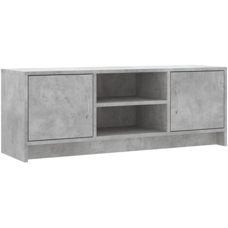 Armoire Meuble TV Scandinave,Banc support TV gris béton 102x30x37,5 cm bois d'ingénierie -88677