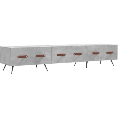 Armoire Meuble TV Scandinave,Banc support TV gris béton 150x36x30 cm bois d'ingénierie -11907