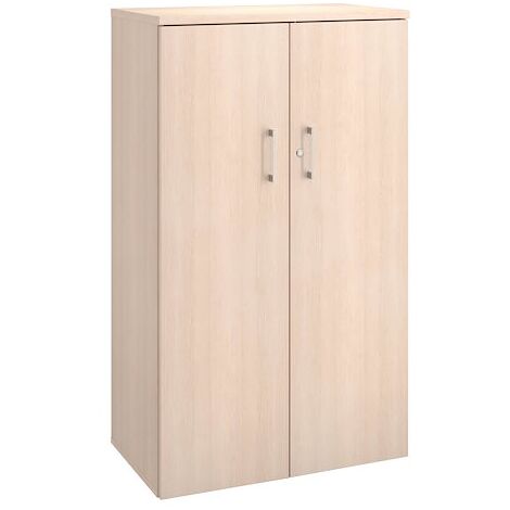Armoire mi-hauteur bois H 136 x L 80 cm avec portes battantes chêne clair - Arch - Maxiburo