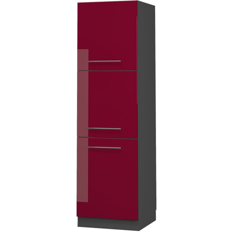 Meuble pour four Fame-Line, Rouge bordeaux Haute brillance, 60 cm, Vicco