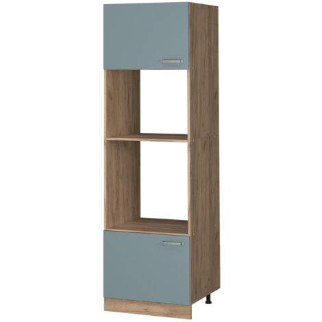 Armoire micro-ondes R-Line, Bleu-gris, 60cm, Vicco