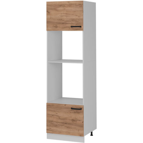 Armoire micro-ondes R-Line, Chêne de force doré, 60cm sans plan de travail, Vicco