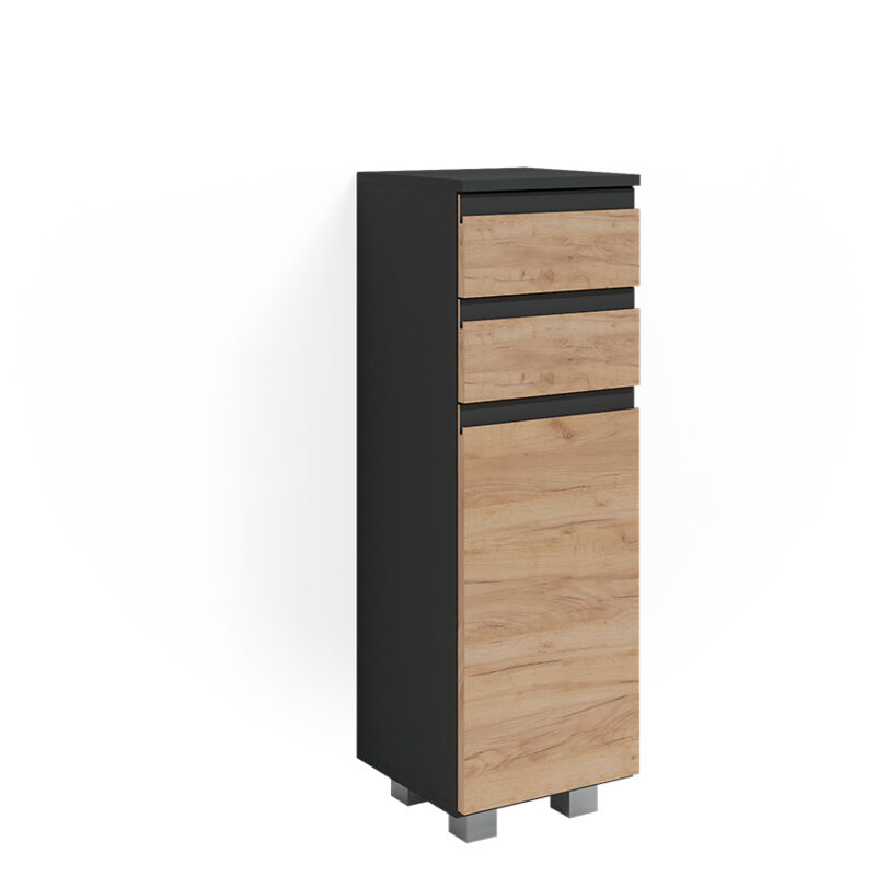 Meuble de rangement de salle de bain J-Shape, Gris, 30 x 95 cm Vicco