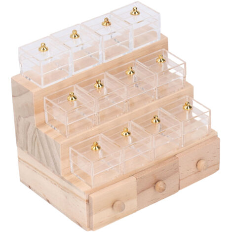 Armoire miniature en bois pour maison de poupée, meuble de décoration réaliste pour vitrine à bonbons