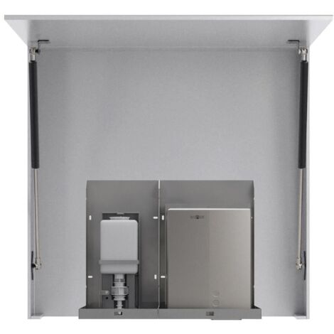 Armoire miroir BASIC 800 mm avec distributeur automatique de savon et séchoir à main