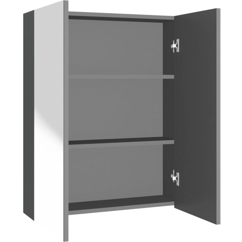 Vidaxl - Armoire à miroir de salle de bain 60x15x75 cm mdf Anthracite