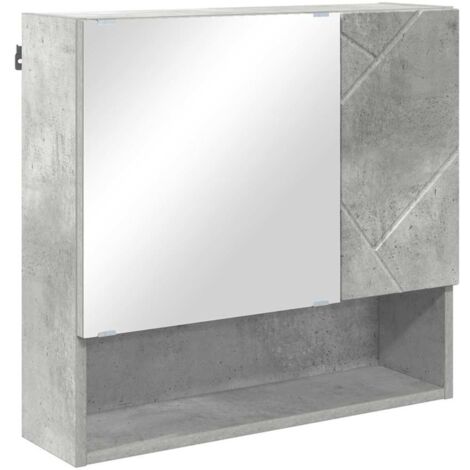 Armoire Miroir Gris béton 59 x 17 x 55 cm Bois d'ingénierie vidaXL