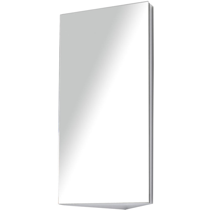 homcom - armoire miroir salle de bain armoire de toilette murale meuble d'angle 2 étagères dim. 30l x 18,4l x 60h cm acier inox.