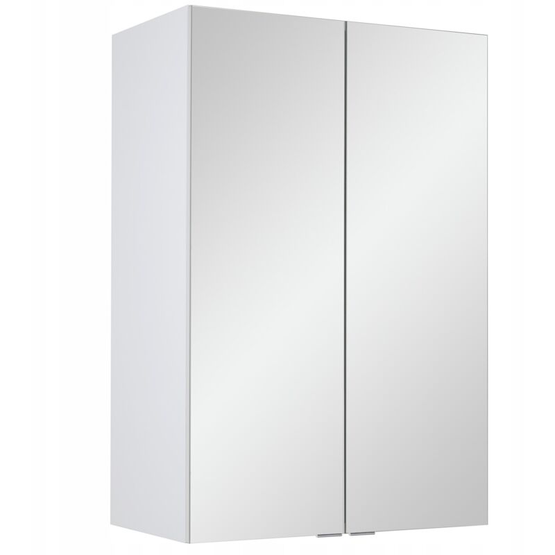 Armoire Miroir Salle de Bain - 60x90 cm - Blanc MDF - Pratique et Élégante - Système Soft Close