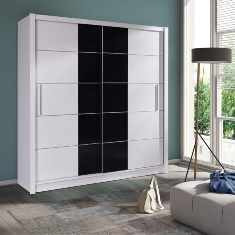 Armoire moderne blanc et noir 200cm IRPA
