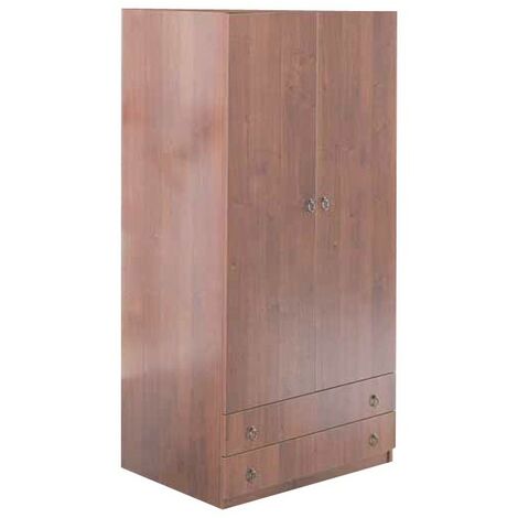 Armoire modulable avec 2 portes et 2 tiroirs en noyer antique Cm 90x60xH 180