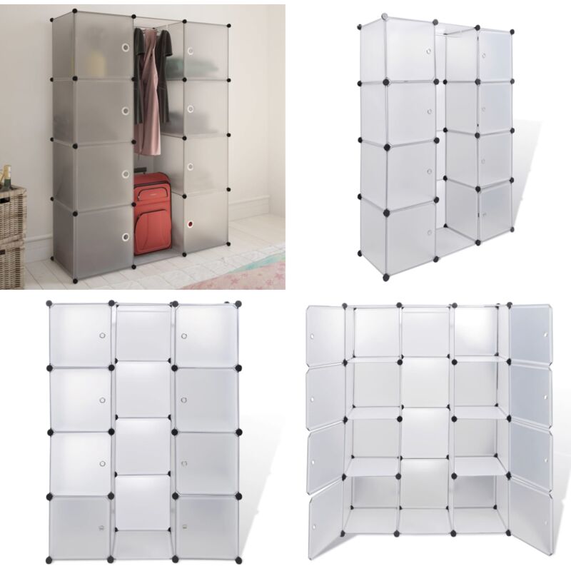 Vidaxl - Armoire modulaire 9 compartiments 109x36,5x143 cm blanc - Armoire Blanche - Meuble Rangement - Dressing Modulable - Armoire Modulaire