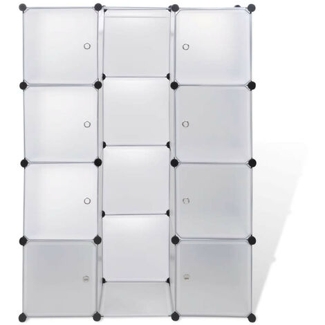 Armoire modulaire 9 compartiments Blanc 37 x 115x150