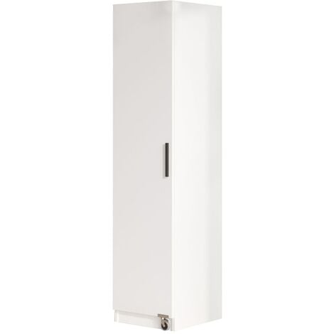 COTECOSY Armoire Multi-Usage Blanche avec Cadre en Métal, 41,7x176,4 cm, Pour Buanderie ou Cuisine