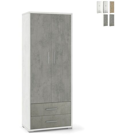 Armoire polyvalente design moderne 2 portes 5 compartiments 2 tiroirs Blume