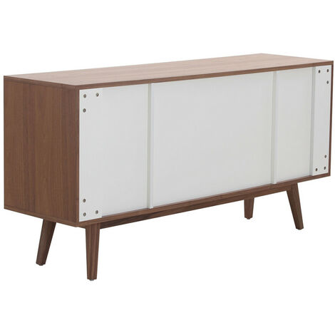 Armoire multifonction à tiroirs latéraux hauts II 160x 45x 80 cm blanc salon chambre salle à manger